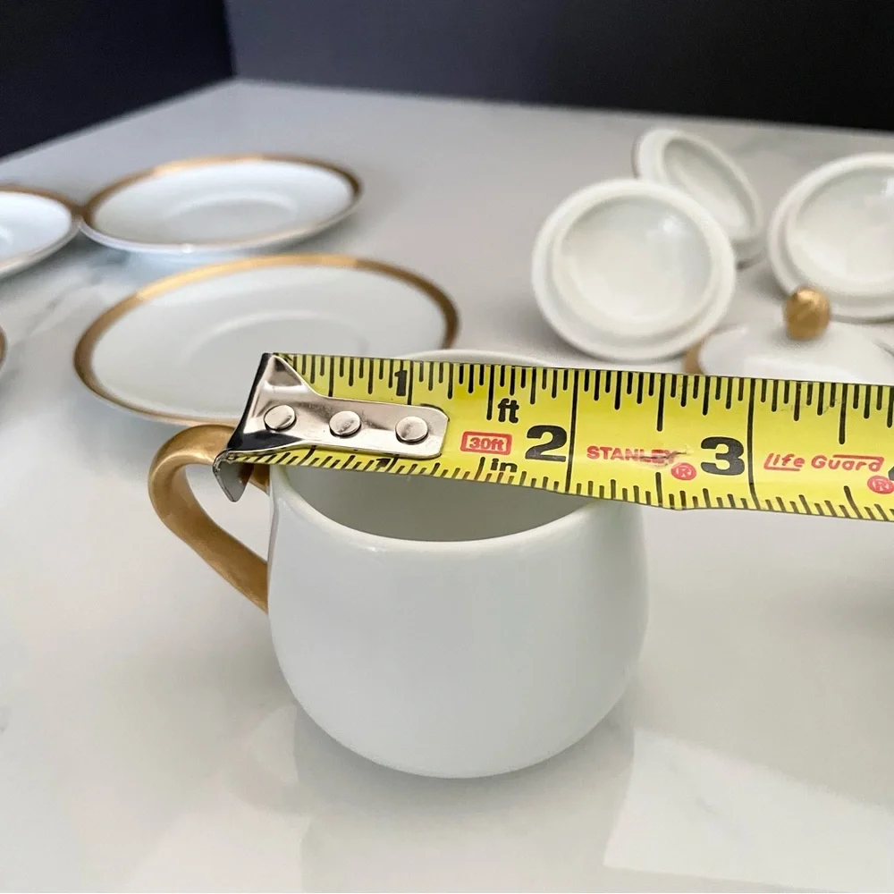 SET of 4 Espresso Demitasse Cups / Dessert Pots with Lids by Fitz & Floyd